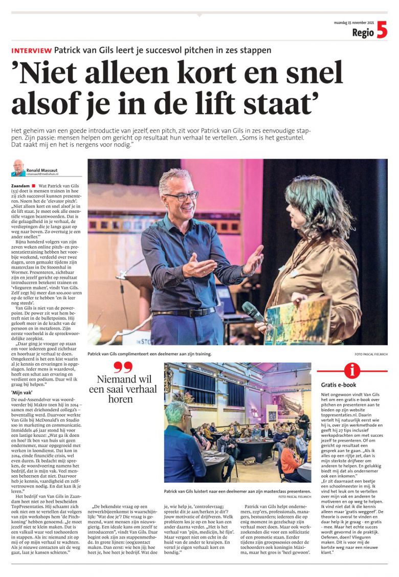 Interview Noord Hollands dagblad